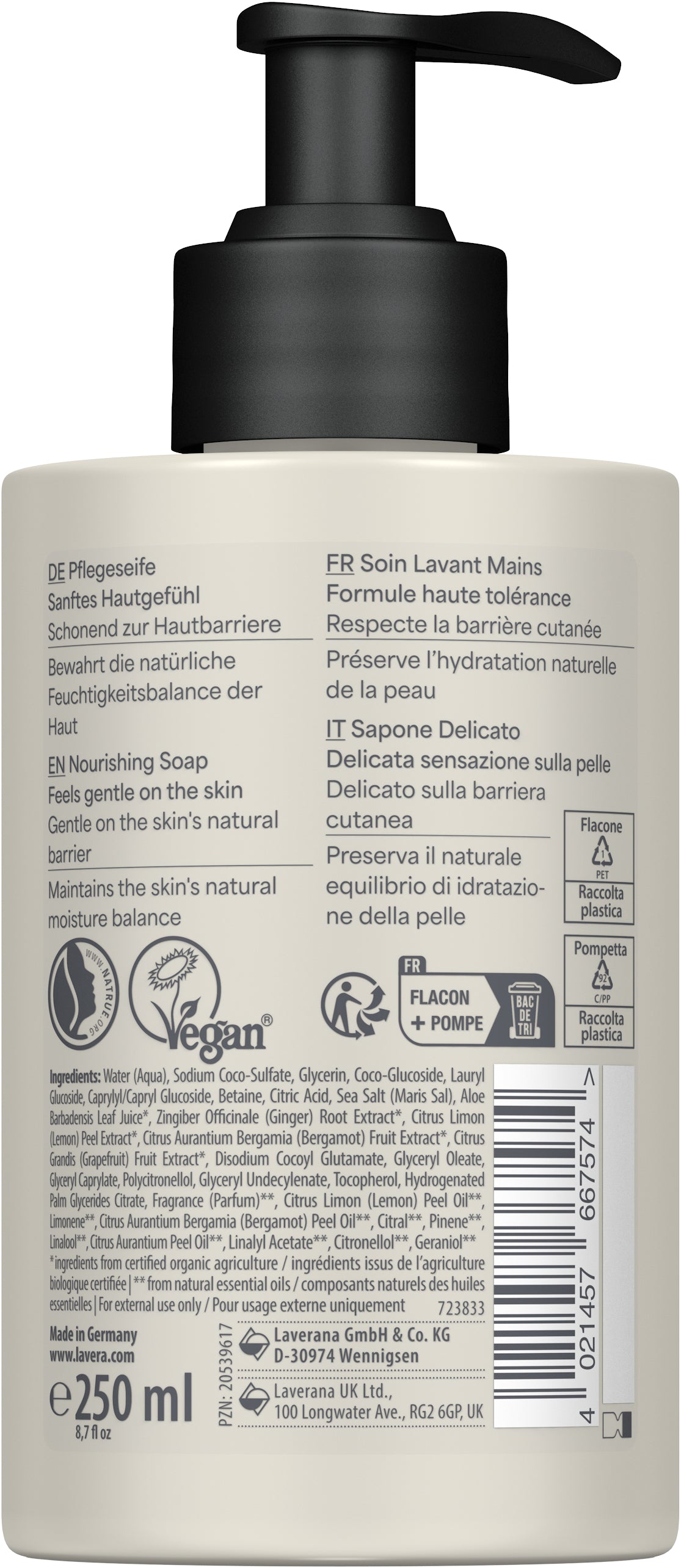 lavera Sapone Delicato Limone Bio & Zenzero Bio