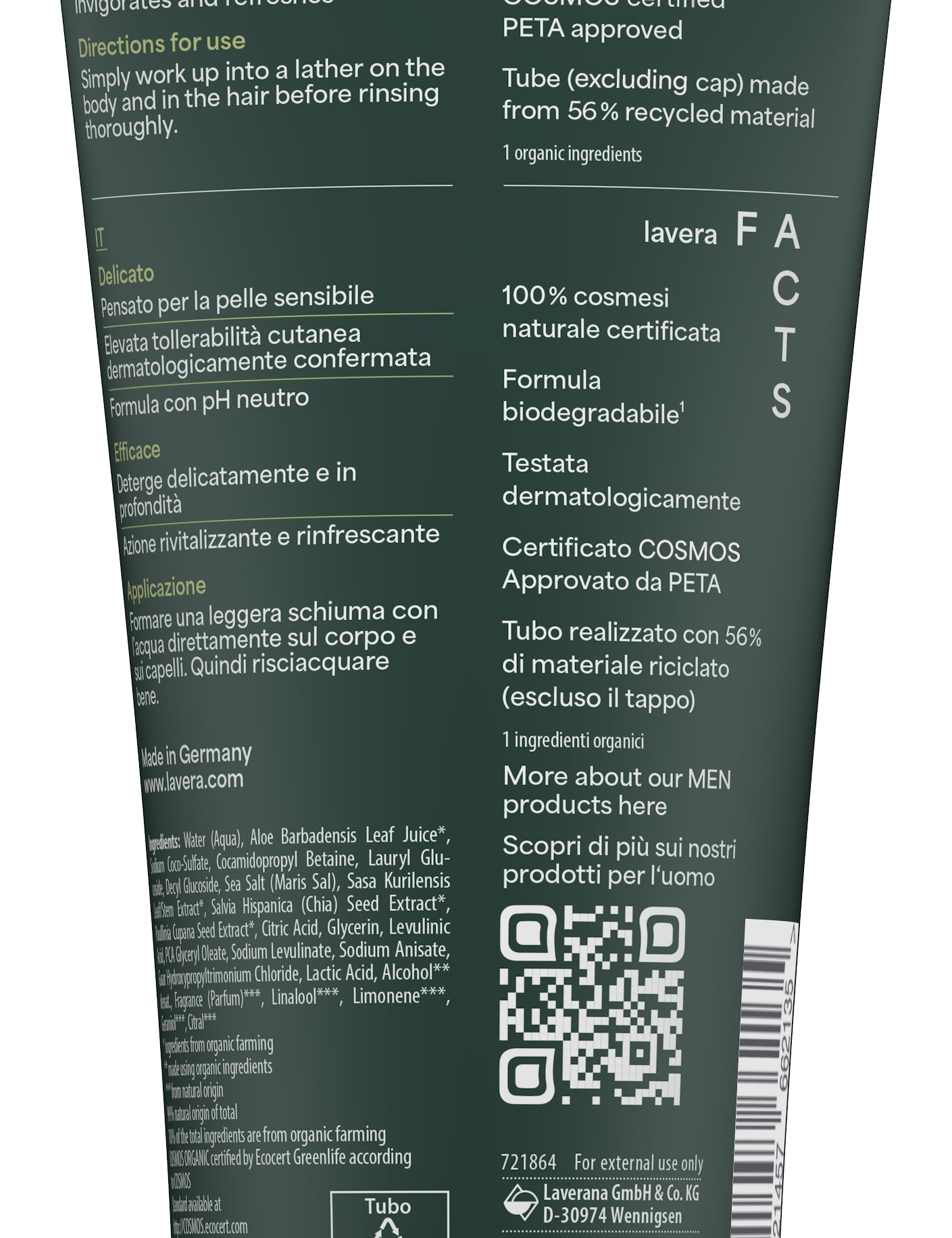 lavera Men sensitive 3in1 Gel Doccia
