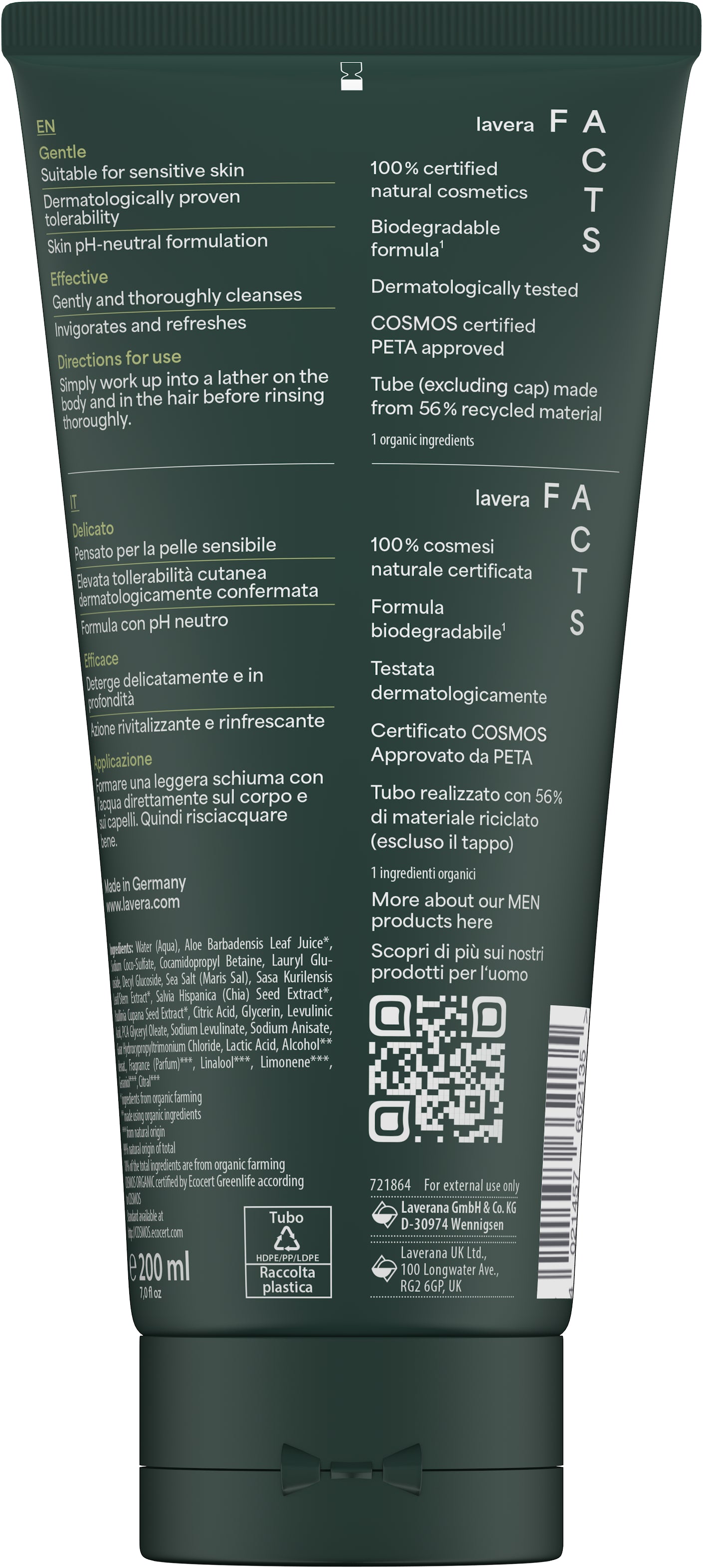 lavera Men sensitive 3in1 Gel Doccia