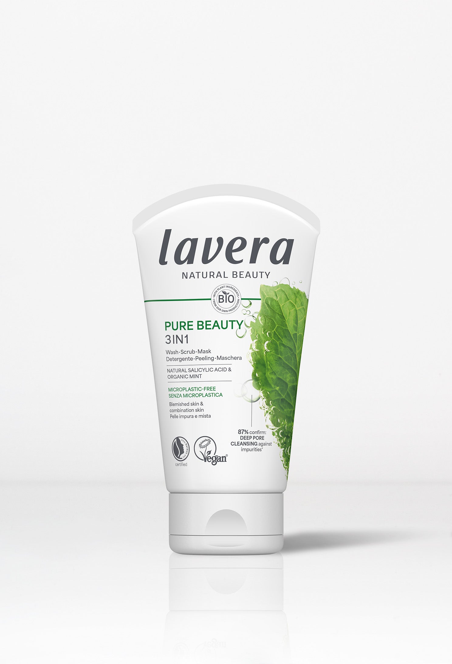 lavera Pure Beauty 3in1 Detergente Peeling Maschera