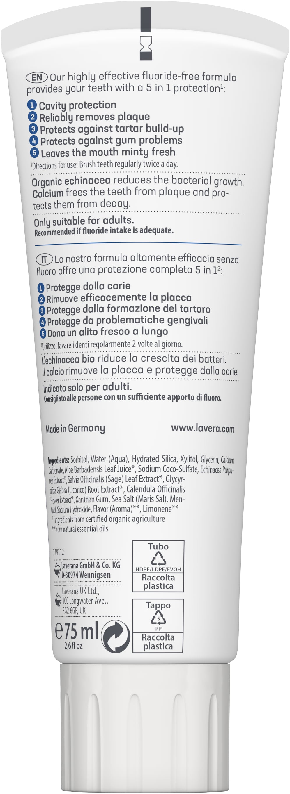 lavera Dentifricio Complete Care Senza Fluoro