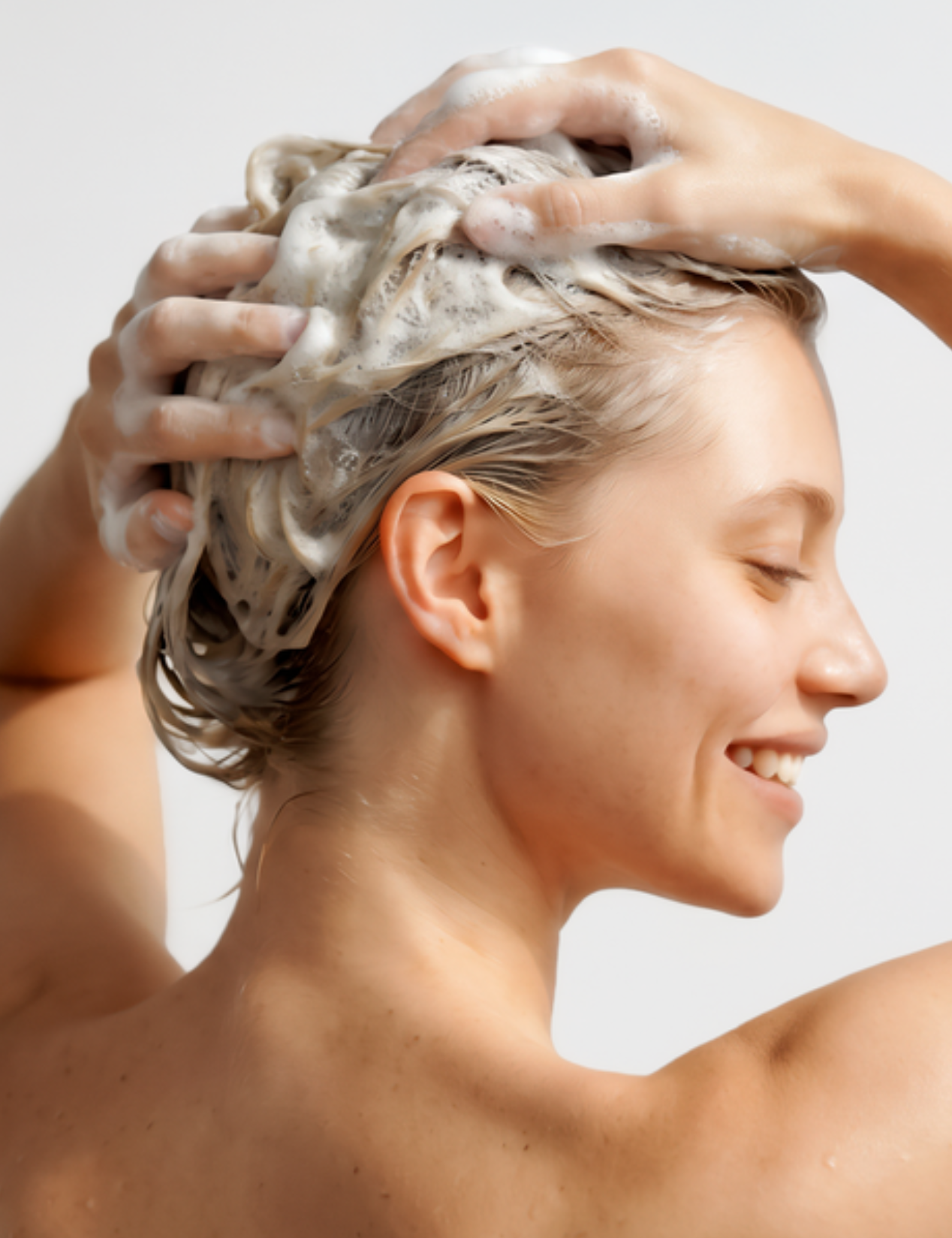 lavera Shampoo Repair & Protect durante l'applicazione