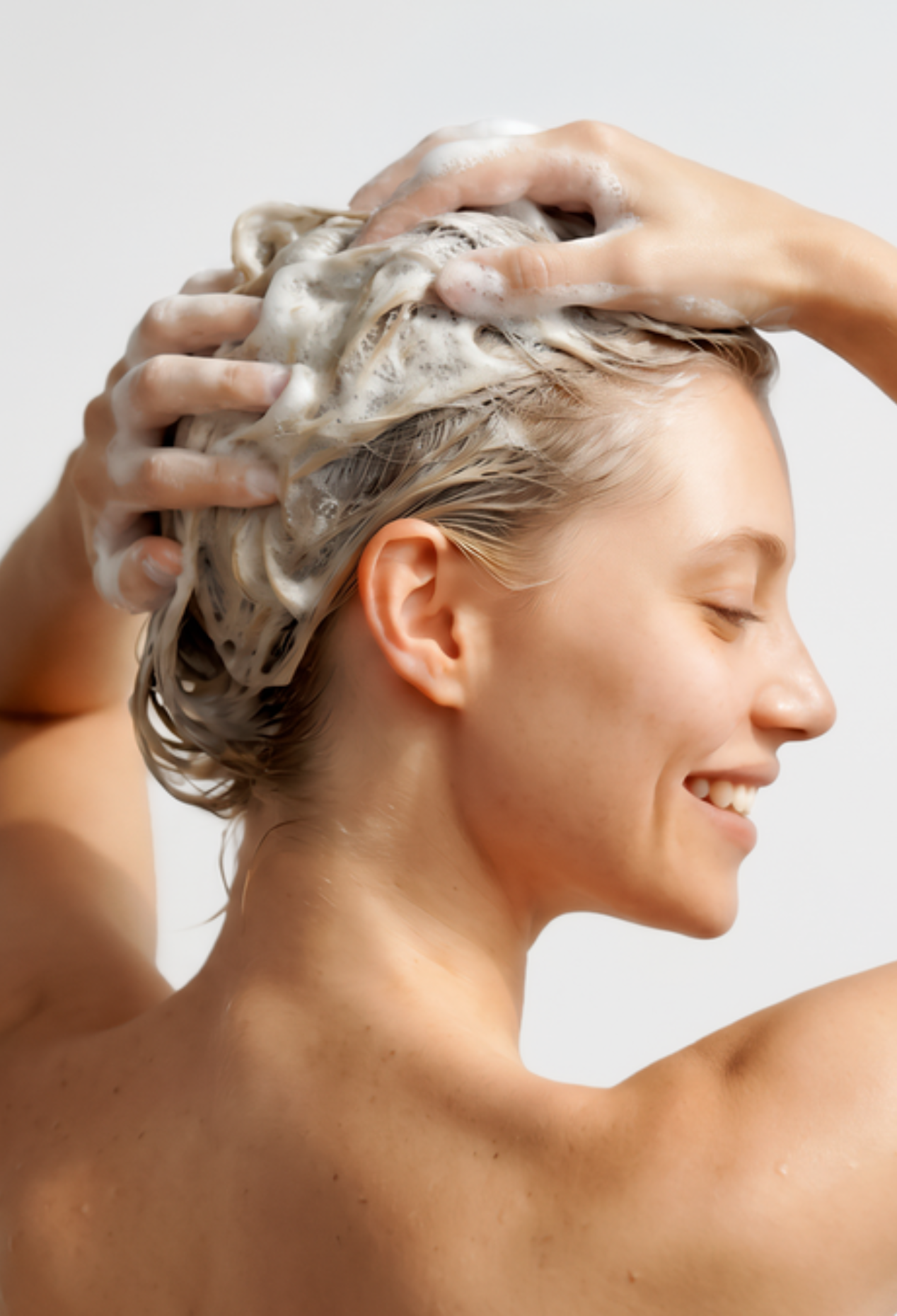 lavera Shampoo Repair & Protect durante l'applicazione