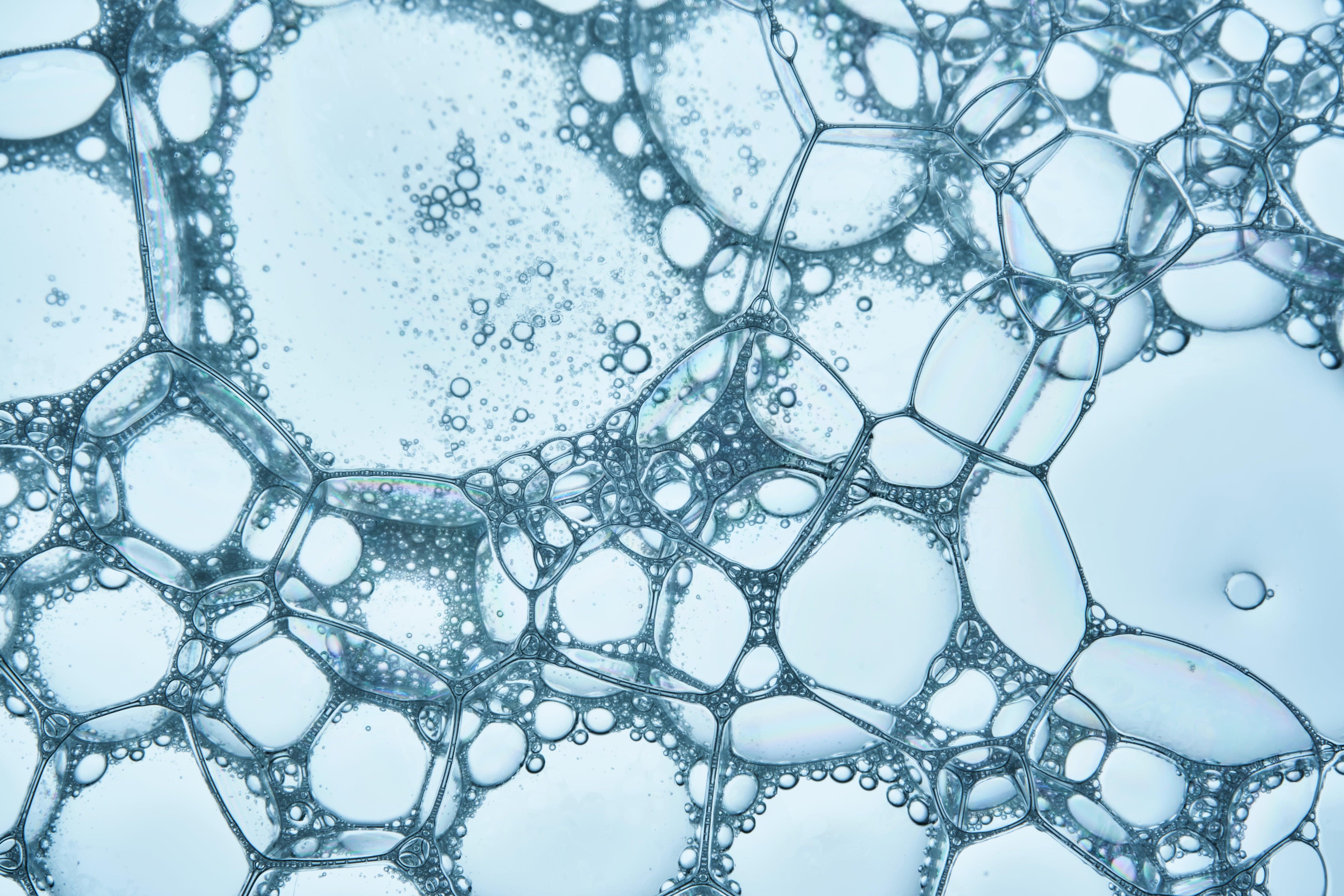 hellblaues Gewebe aus Schaum