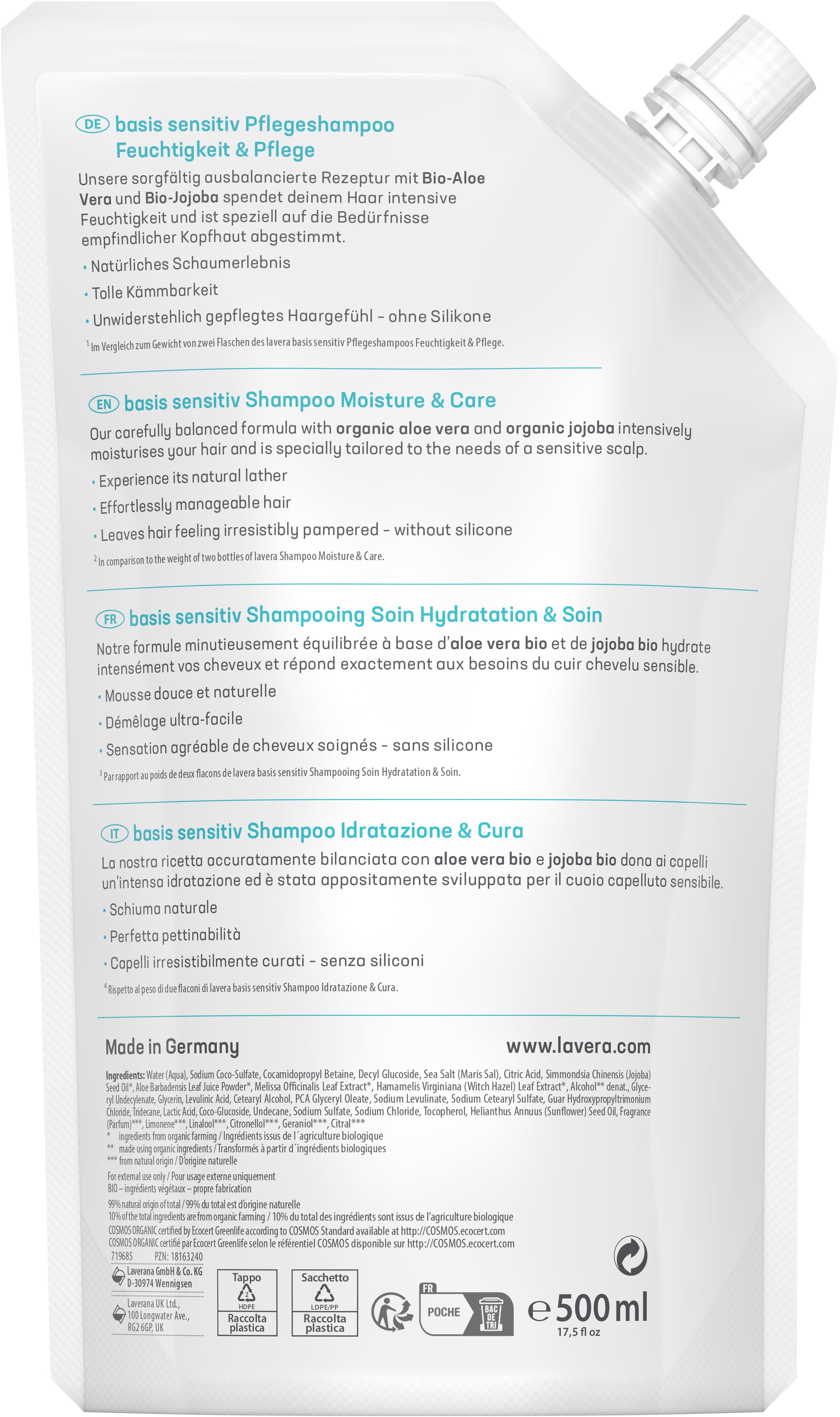 lavera Ricarica basis sensitive Shampoo Idratazione & Cura