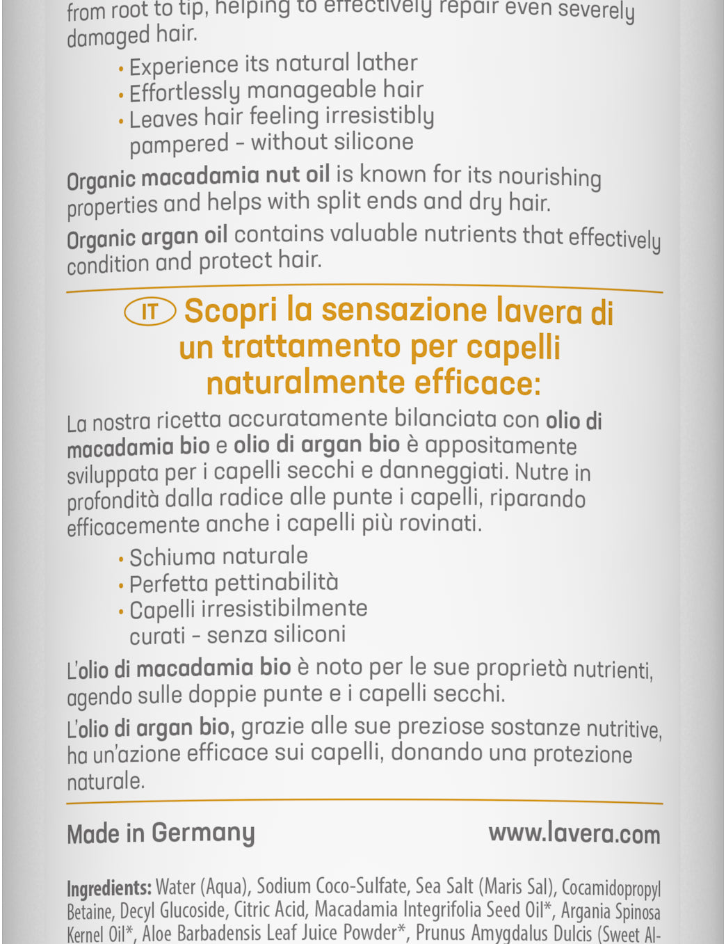 lavera Shampoo Riparazione & Nutrimento profondo