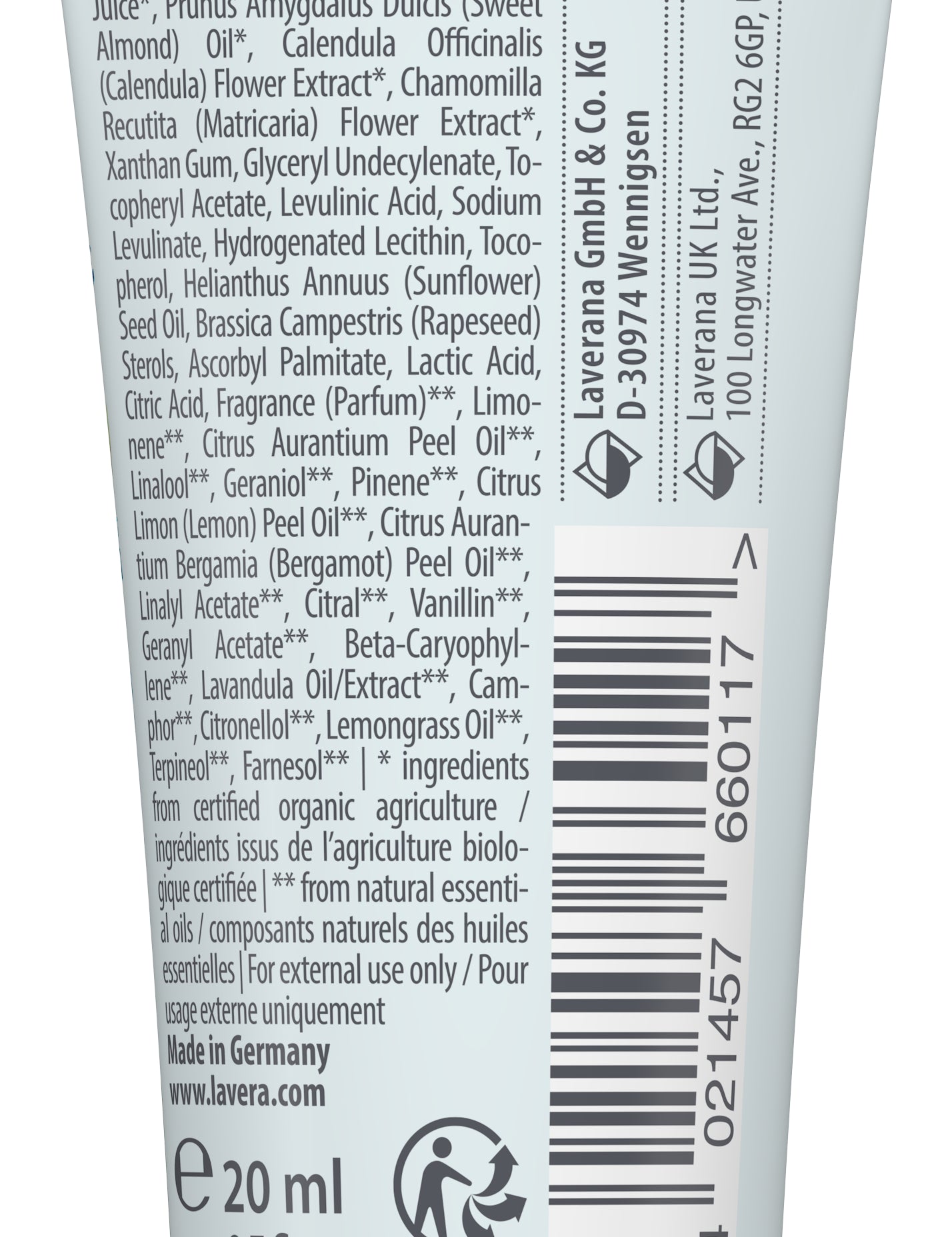 lavera Formato viaggio basis sensitive crema mani