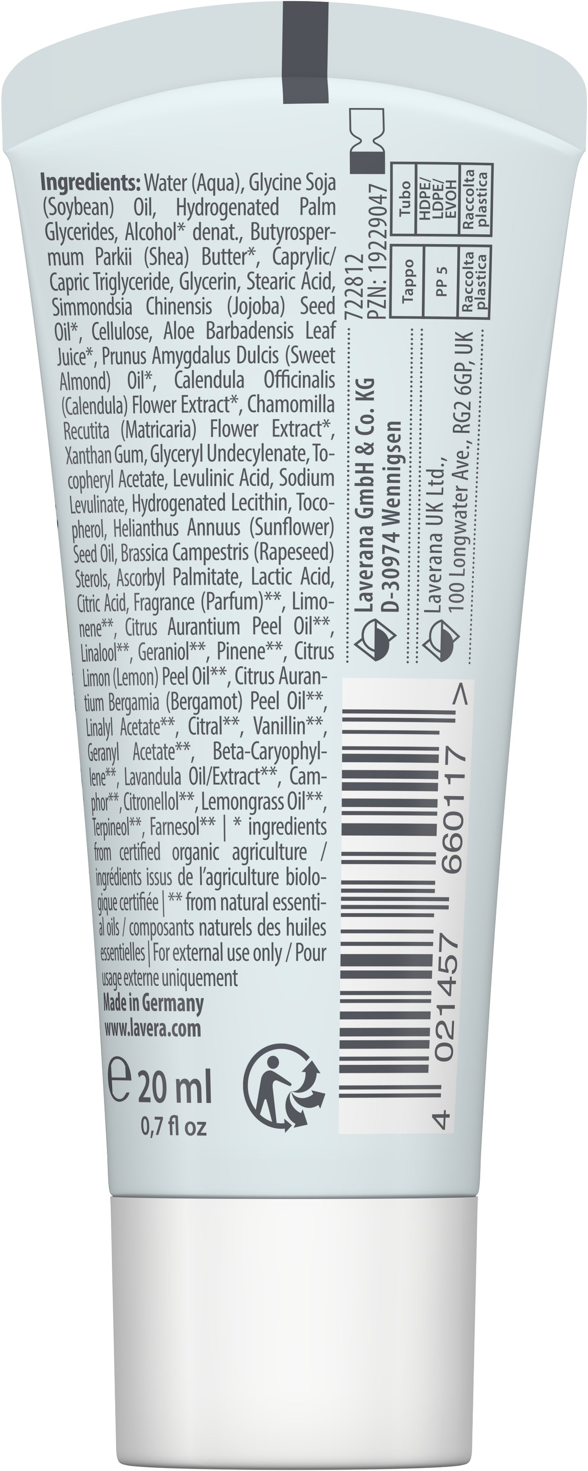 lavera Formato viaggio basis sensitive crema mani
