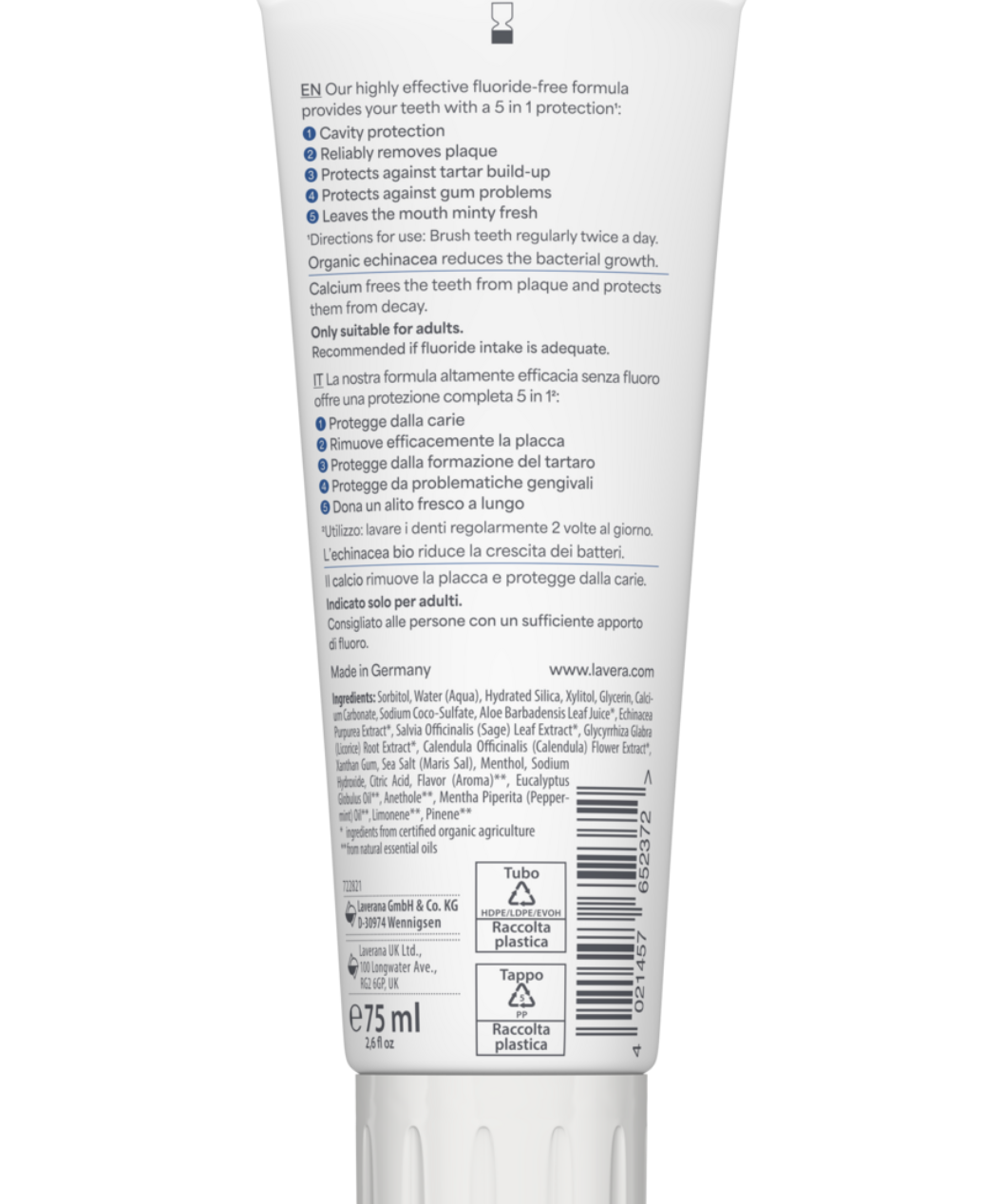 lavera Dentifricio Complete Care Senza Fluoro