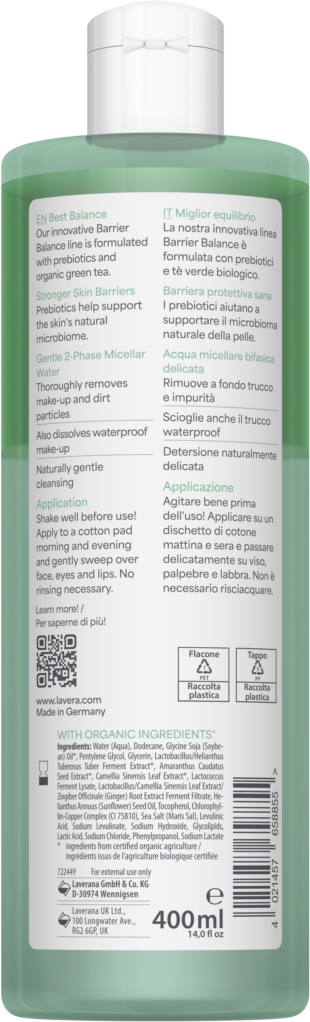 lavera Barrier Balance Acqua micellare bifasica