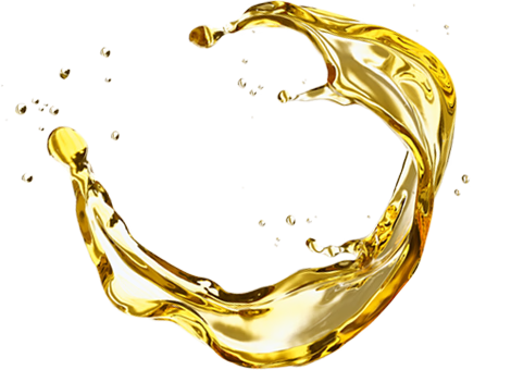Splash di olio dorato su sfondo bianco